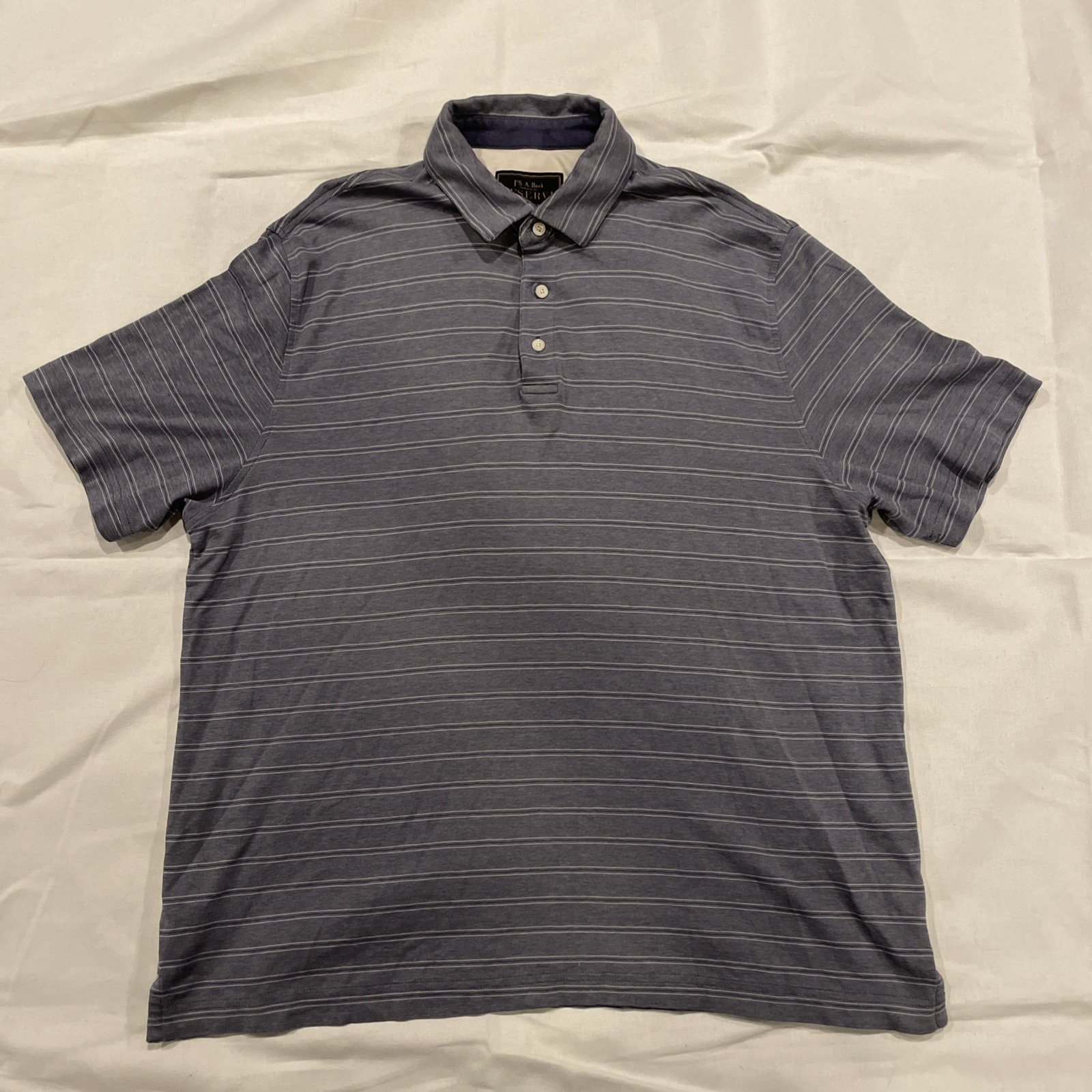 Jos A Bank Reserve Traditional Fit Short Sleeve Polo Shirt Men's Large L Blue