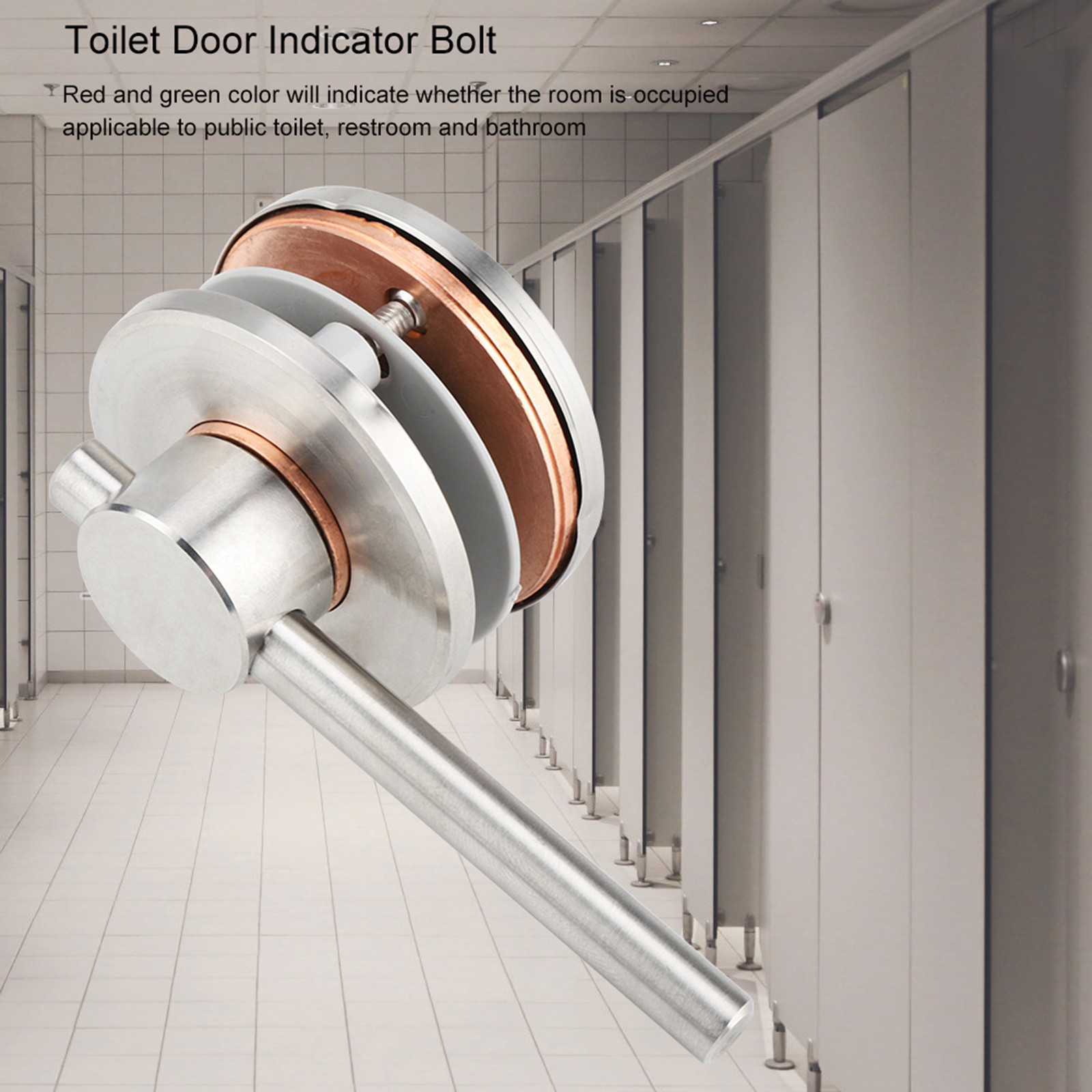 Bathroom Toilet Privacy Door Rotating Bolt Lock Hardware With Vacant Engaged Ind