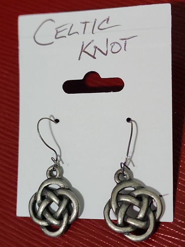 Celtic Knot Earrings silver earwire Leverback Irish, LOVE, Luck