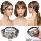 Floral Embroidered Headband for Women Wide Lace Stretchable Fashion Hair Band