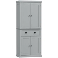 Kitchen Cabinet with Magnetic Doors and A Drawer and 3 Adjustable Shelves