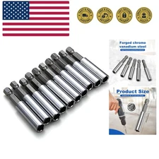 10 Pack Magnetic Extension Socket Drill Bit Holder 1/4" Hex Power Tools