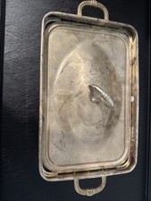 Godinger Silver Plated Serving Tray 16” Oval Ornate Handles Vintage