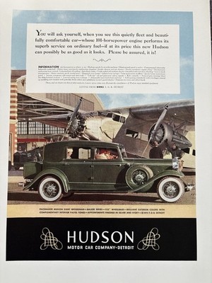 Hudson Motor Car Co. Detroit Hudson Eight Brougham Vintage Magazine Ad 1932