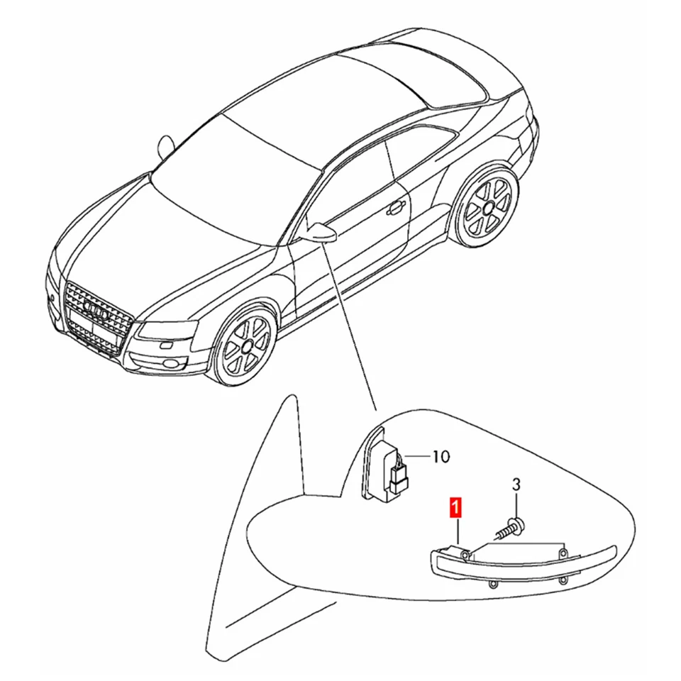 Luz de señal de giro del espejo retrovisor izquierdo caliente para Audi A6 C6 A6 Quattro S6 2009-2011 Foto 2 de 2