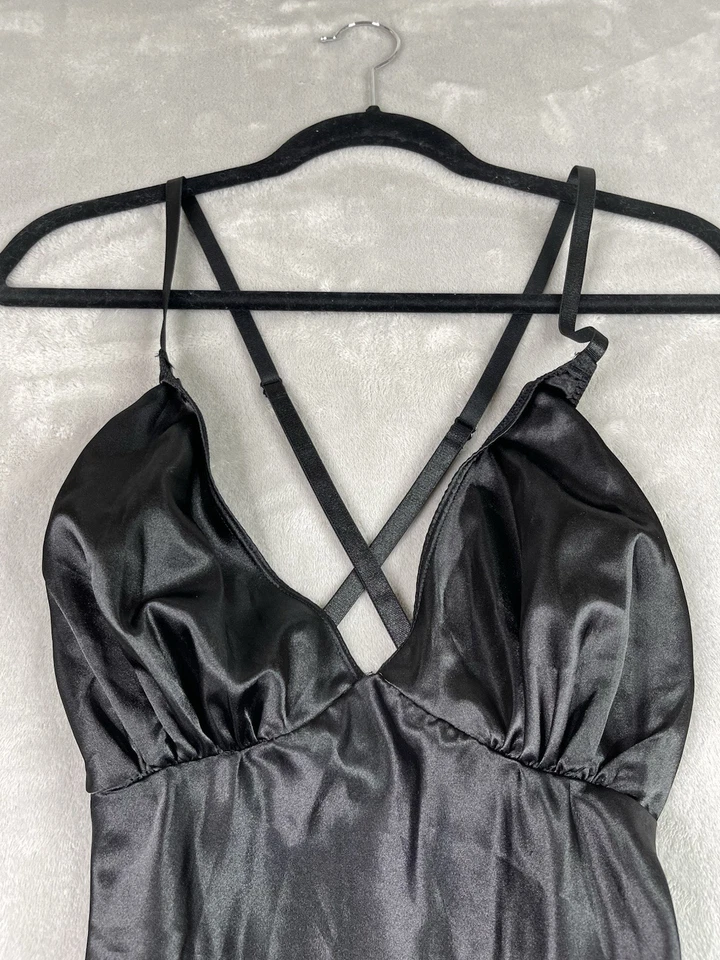 Dreamgirl Lencería Íntimates Negro Tirantes Vestido Sin Mangas Para Mujer’s 1X/2X Espalda Abierta Foto 2 de 4