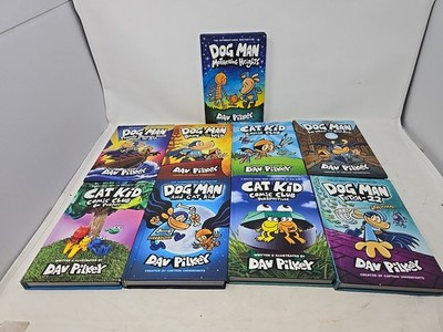 Dog Man and Cat Kid Book Lot - 9 Books - Author Dav Pilkey