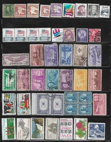 USA United States Stamp Packet Lot of 46 Stamps off paper US Collection used
