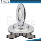 Front Drilled & Slotted Brake Rotors & Ceramic Pads Set Fits 1991-1992 Saturn SC