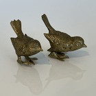 Vtg Italian brass birds figurine pair solid metal mid century Decor Gold Toned