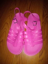 Sole Mates Sandals Womens Size 7 Casual Open Toe Jelly Strappy Slingback Pink