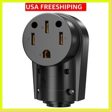 50A RV Female Plug Connector NEMA 14-50R Outlet Repair Extension Cord Ends Re...