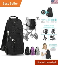 Portable Oxygen Tank Holder Backpack - Adjustable & Stylish for Wheelchairs