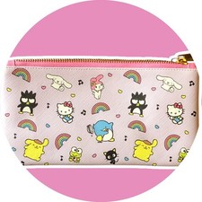 2024 Sanrio Hello Kitty  Friends Pencil Pouch Case Rainbow Pattern Purple