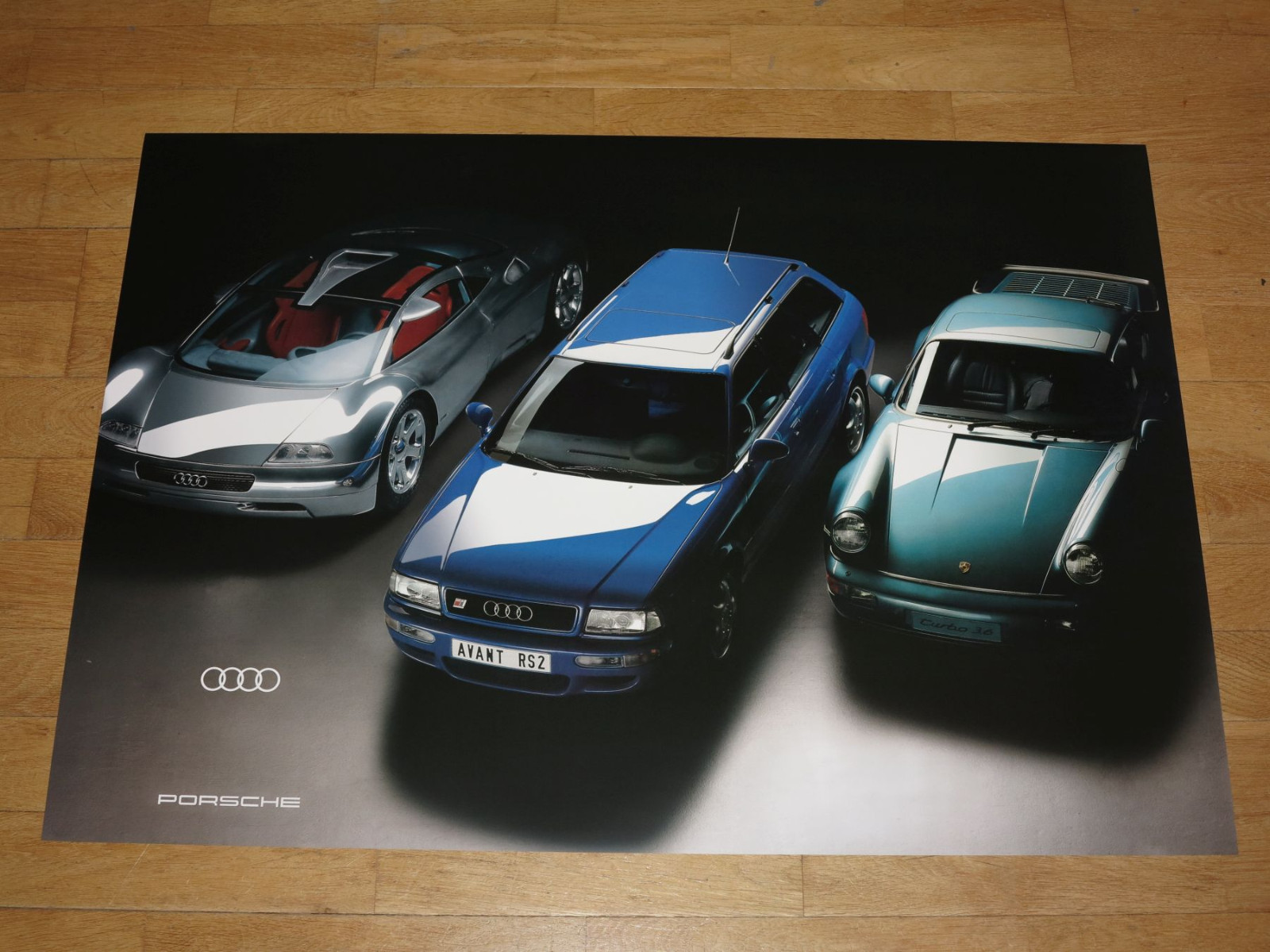 AUDI PORSCHE RS2 POSTER TURBO SCHNITTZEICHNUNG ORIGINAL VINTAGE NEU KOMBI