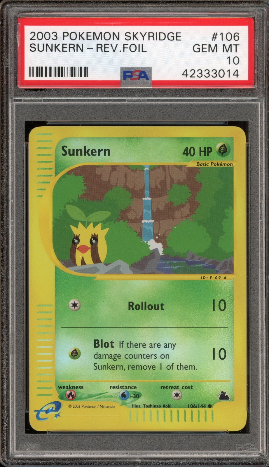 Pokemon Sunkern Skyridge Reverse Holo #106 PSA 10 Gem Mint