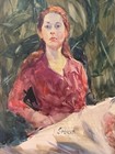 Gerald Spencer, artist, watercolor painting, Self-portrait with woman model — photo 3