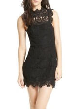 Free People 163979 Women's Daydream Sleeveless Lace Mini Dress Black Sz. Small