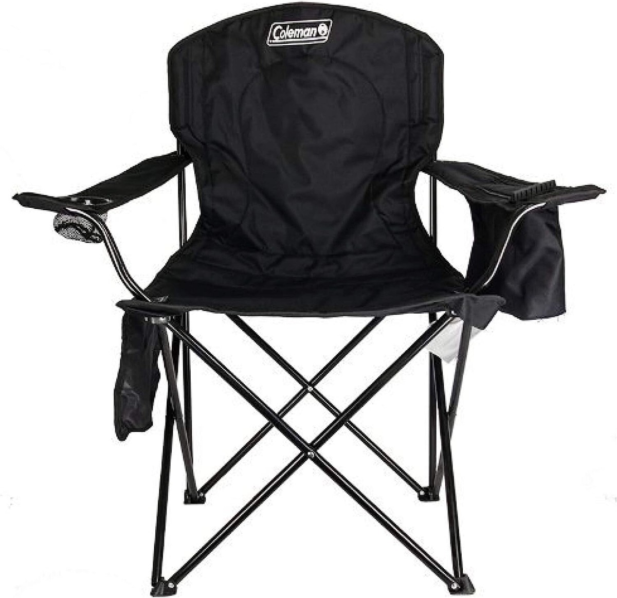Coleman Adult Camping Chair with Built-In 4 Can Cooler Cup Holders