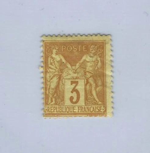 France 1877-1900  Pax + Mercury 3c Yellow-Brown Mint Stamp