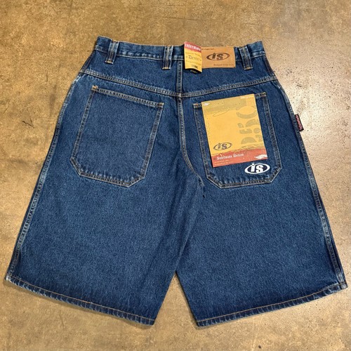 Vintage 90s Y2K Interstate Loose Fit Baggy Rave Skater Jean Shorts Jorts 34 Rare