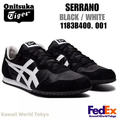 Onitsuka Tiger SERRANO BLACK / WHITE 1183B400 001 UNISEX Sneaker NEW!!
