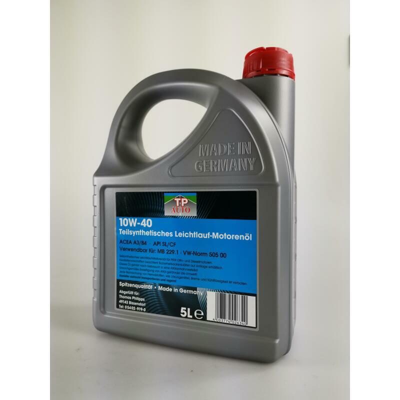 DBV Leichtlauf-Motorenöl 10W-40 – 5 Liter, Teilsynthetisch | Für Otto- & Dieselmotoren, Inkl. Turbo
