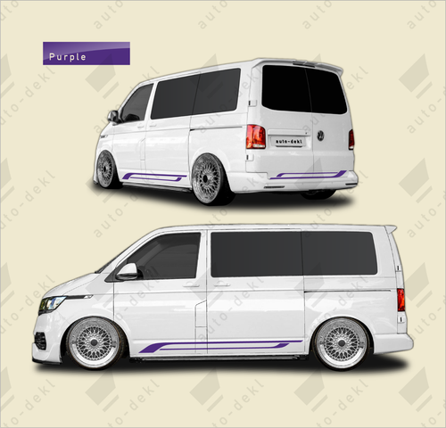 Fits VW T5 T6 Transporter SWB - Full Van Decal Stripe Kit with Both Sides + Rear - Picture 7 of 18
