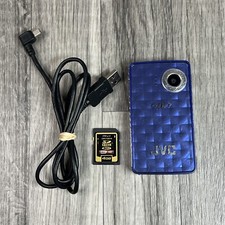 JVC HD Memory Camcorder Camera Blue TESTED Working GC-FM1AU W/ Cable  4GB Card