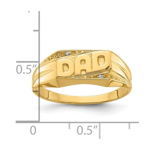 14k Yellow Gold Diamond Ring Size 10 for Men's 2.24 gram - Picture 7 of 8