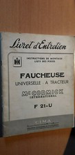IH Mc Cormick faucheuse tractée à tracteur F21-U : livret d'entretien 1956