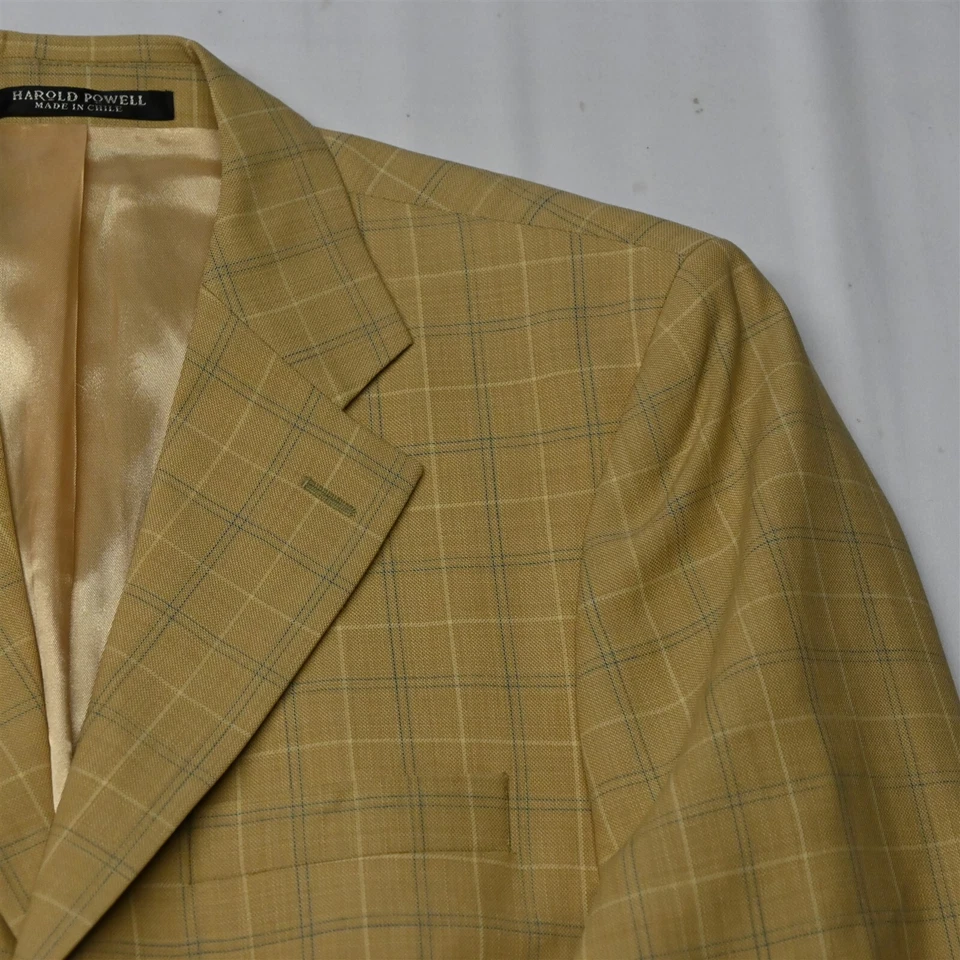 Harold Powell 40R желтый окно шерсти мужской блейзер Sport пальто костюм куртка - Изображение 2 из 4