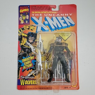 Toybiz Marvel X Men Wolverine Thrusting Knife 1993 Action Figure *NIB* - BLACK 
