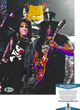 ALICE COOPER SIGNED 8x10 PHOTO SHOCK ROCK VINYL LEGEND B PROOF BECKETT COA BAS