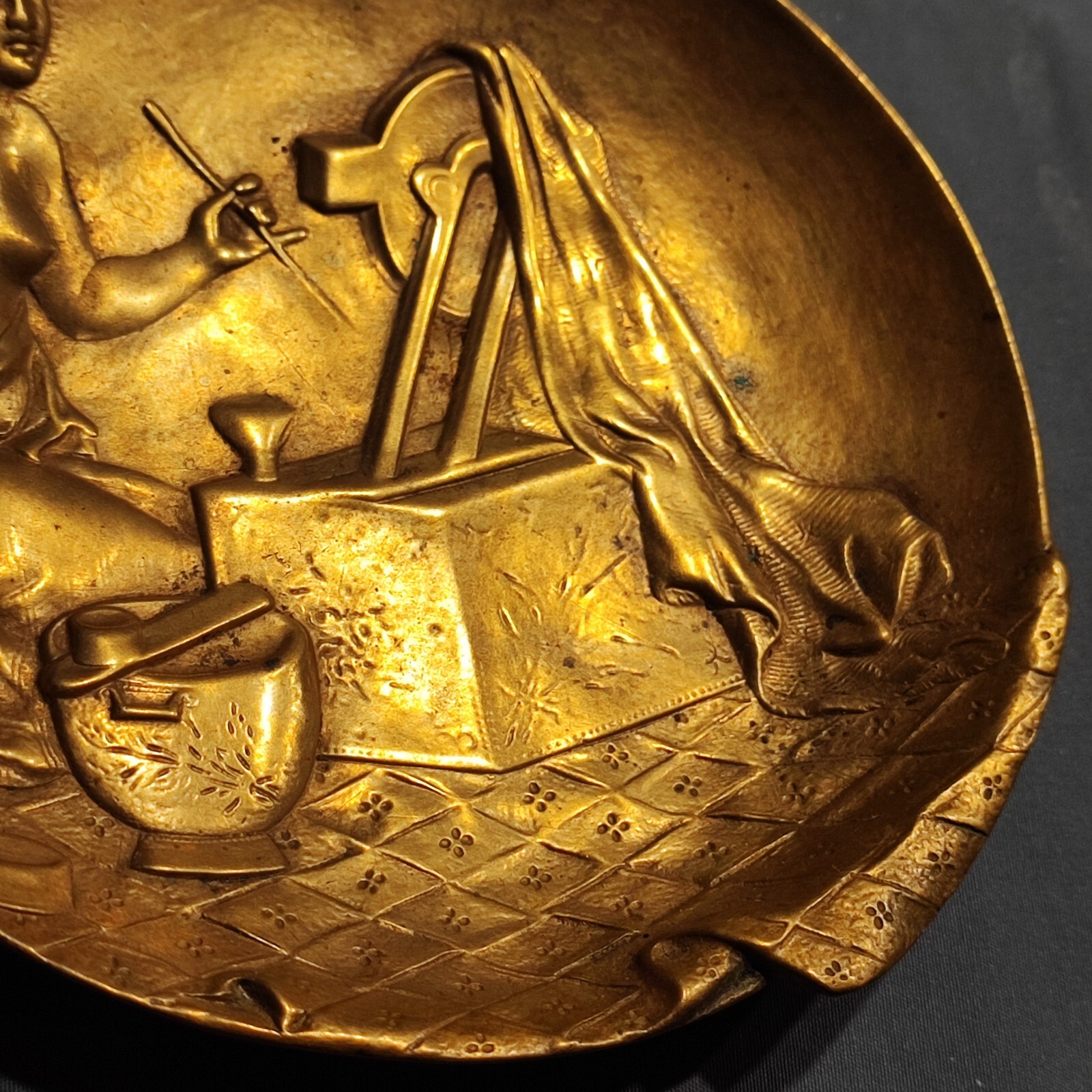 Berndorf Brass Plate Low Relief Liberty Belle Epoque 