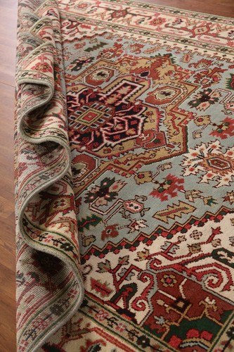 Classic Luxury Hand-Knotted Heriz Serapi Indian Area Rug for Living Room 8x10 ft - Picture 16 of 20