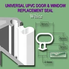 PUSH FIT UNIVERSAL WHITE  GASKET UPVC DOOR WINDOW REPLACEMENT RUBBER BUBBLE SEAL