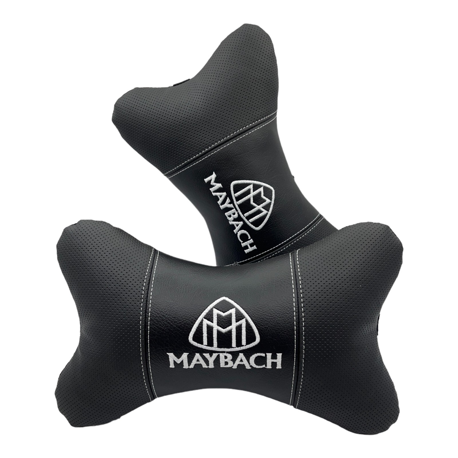 Maybach black Embroidered Leather Car Neck Pillow 2pcs eBay