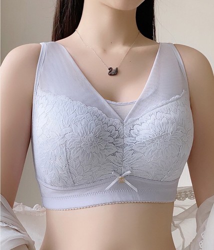 Damen Volldeckender BH Nahtlos Kabellos Blumen Dünn Push Up Unterwäsche 9891 - Bild 31 von 39