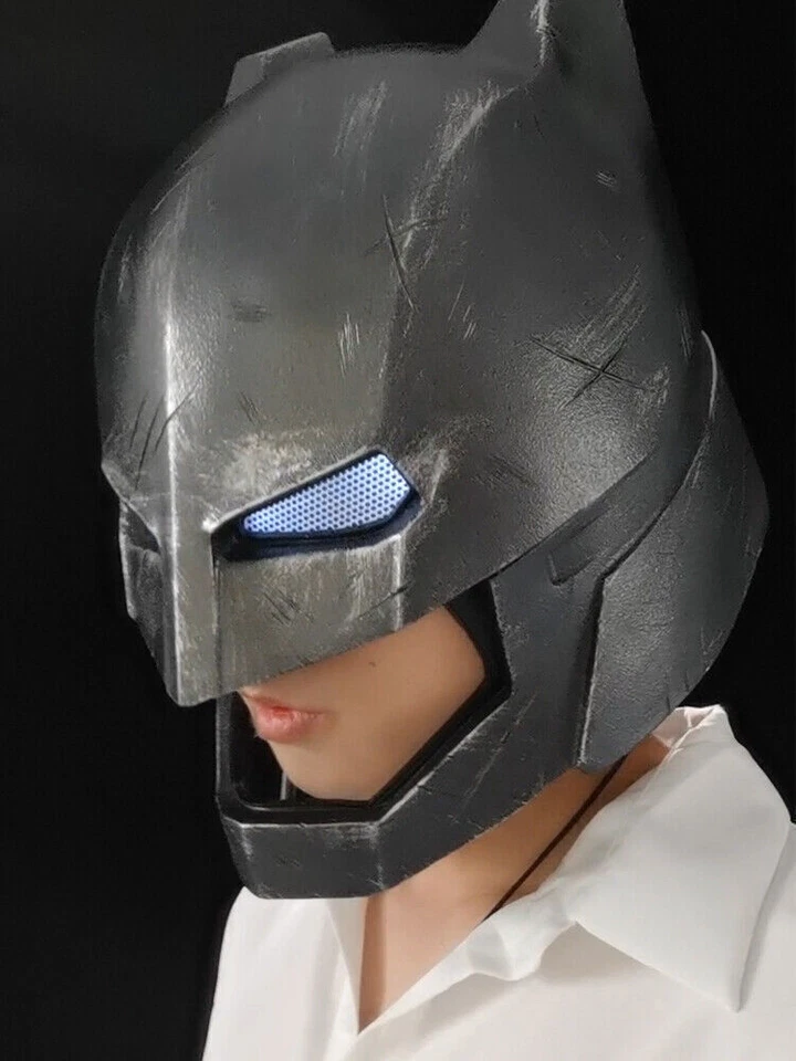 DC Batman Heavy Armor Helmet LED Mask 1:1 Wearable FRP Halloween Cosplay Prop - Image 4 of 4