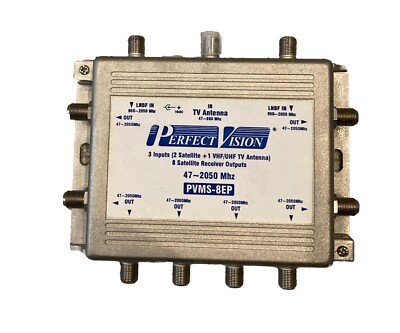 New PVMS-8EP Perfect Vision  Satellite Multiswitch - 3 IN/8 OUT- 47-2050 Mhz