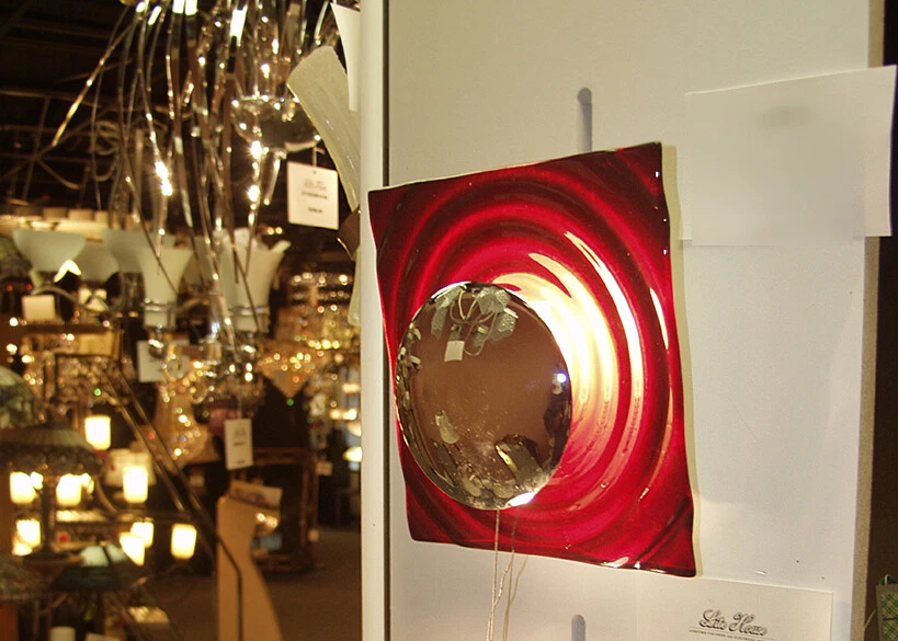 Rare George Kovacs Lighting Modern Sconce Wall Light with Red Glass In Chrome Fi - Image 3 of 3