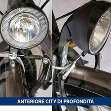 FANALE FANALINO ANTERIORE LUCE PROFONDITÀ FARO PER DINAMO BICI BICICLETTA CITY