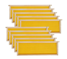 Medium Super Beehive Frames with Wax Foundations, 10 Pack Honey Bee Frames wit..