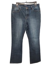 Bandolino Women's Jeans Mid Rise Medium Wash Straight Leg Cotton Blend Size 10