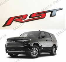 1PC Rear Tailgate RST Emblem Black Red Fit 2019-2022 Chevrolet Tahoe Suburban