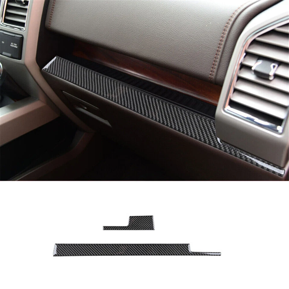 Kit completo de 37 piezas de pegatinas para tapicería interior de fibra de carbono para Ford F-150 2015-2017 Foto 4 de 4