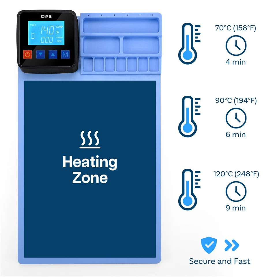 LCD Screen Heating Pad Smartphone and Tablet - LCD Screen - 30 x 17 x 0,7cm - Image 2 of 4