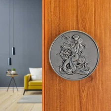 Lady Sailor Main Door Glass Pull Handle Pack of 1 Black Finish 4'' x 5'' Inch