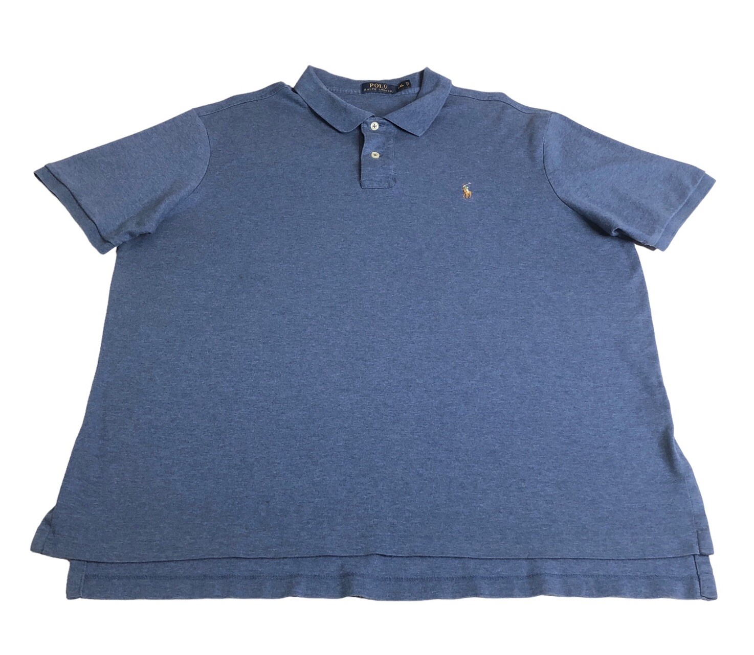 Polo Ralph Lauren camicia uomo XXL 2XL blu cotone carne pony golf preppy casual